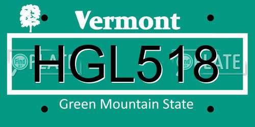HGL518 Vermont License Plate