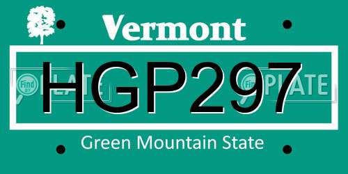 HGP297 Vermont License Plate