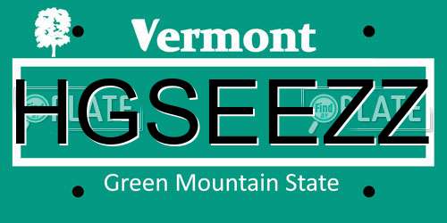HGSEEZZ Vermont License Plate