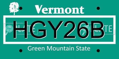 HGY26B Vermont License Plate