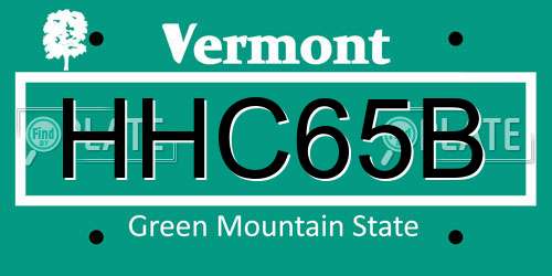 HHC65B Vermont License Plate
