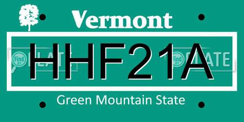 HHF21A Vermont License Plate