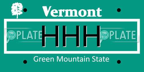HHH Vermont License Plate