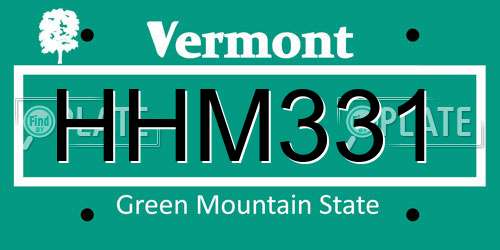 HHM331 Vermont License Plate