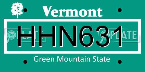 HHN631 Vermont License Plate