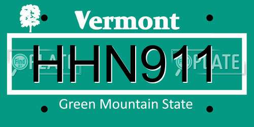 HHN911 Vermont License Plate
