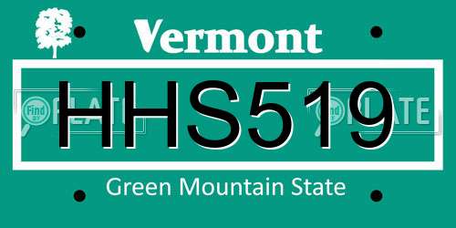 HHS519 Vermont License Plate