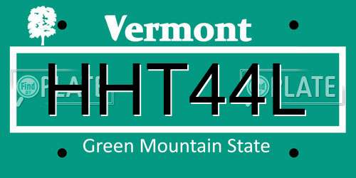 HHT44L Vermont License Plate
