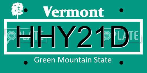 HHY21D Vermont License Plate