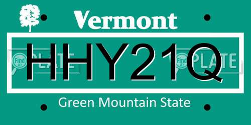 HHY21Q Vermont License Plate
