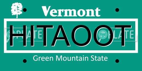 HITAOOT Vermont License Plate