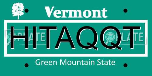 HITAQQT Vermont License Plate
