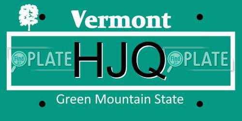 HJQ Vermont License Plate