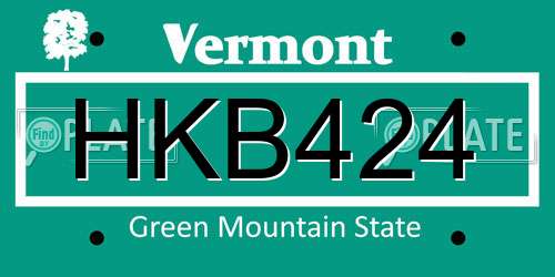HKB424 Vermont License Plate