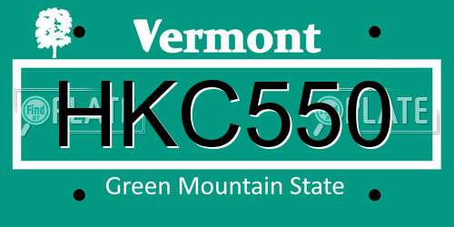 HKC550 Vermont License Plate