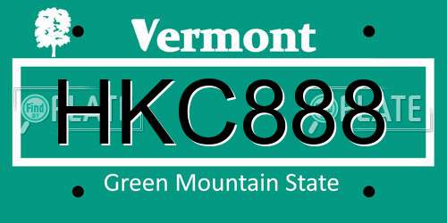 HKC888 Vermont License Plate