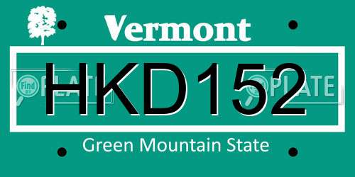 HKD152 Vermont License Plate