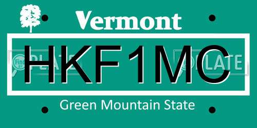 HKF1MC Vermont License Plate