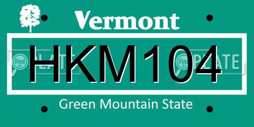 HKM104 Vermont License Plate