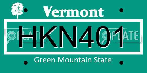 HKN401 Vermont License Plate