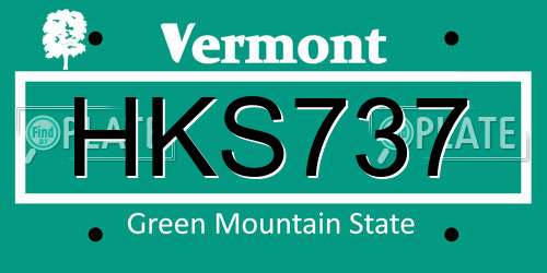 HKS737 Vermont License Plate