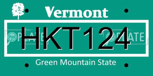 HKT124 Vermont License Plate
