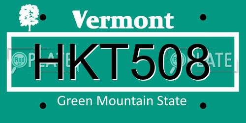 HKT508 Vermont License Plate