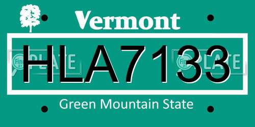 HLA7133 Vermont License Plate
