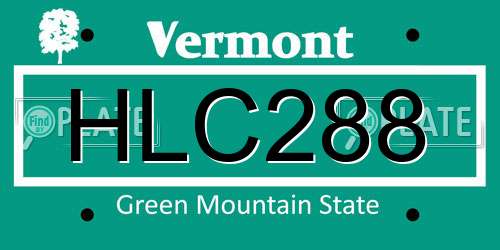 HLC288 Vermont License Plate