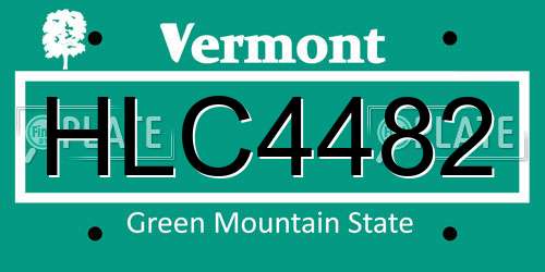 HLC4482 Vermont License Plate