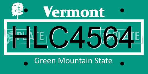HLC4564 Vermont License Plate