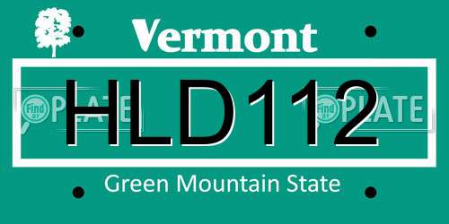 HLD112 Vermont License Plate
