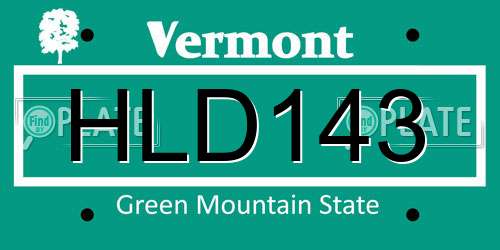 HLD143 Vermont License Plate