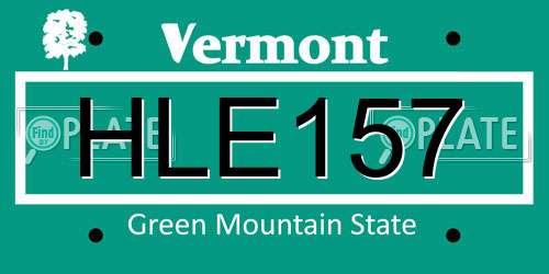 HLE157 Vermont License Plate