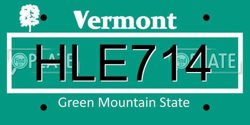 HLE714 Vermont License Plate