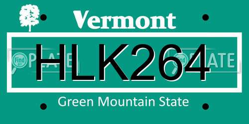 HLK264 Vermont License Plate
