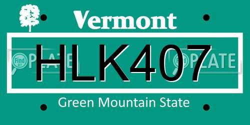 HLK407 Vermont License Plate