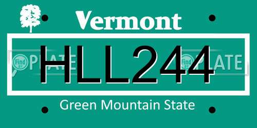HLL244 Vermont License Plate