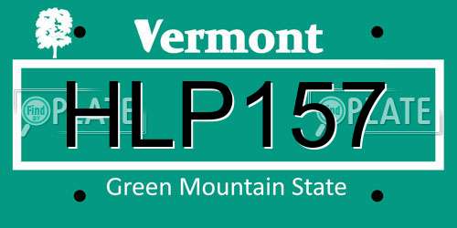 HLP157 Vermont License Plate