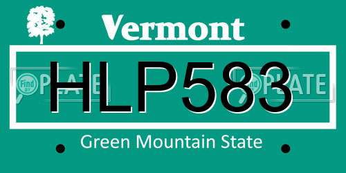 HLP583 Vermont License Plate