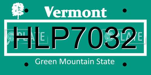 HLP7032 Vermont License Plate