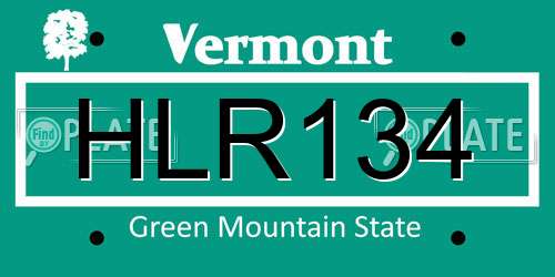 HLR134 Vermont License Plate