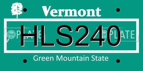 HLS240 Vermont License Plate