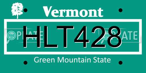 HLT428 Vermont License Plate