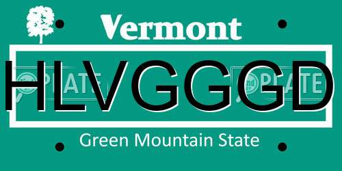 HLVGGGD Vermont License Plate
