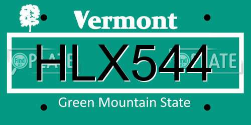 HLX544 Vermont License Plate