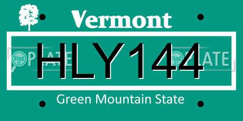 HLY144 Vermont License Plate
