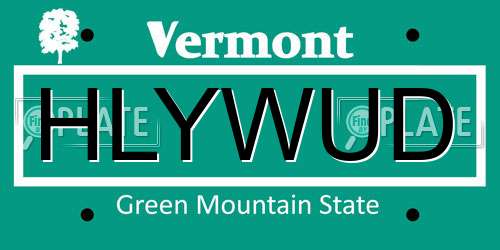 HLYWUD Vermont License Plate