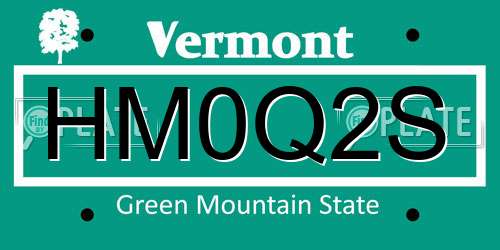 HM0Q2S Vermont License Plate