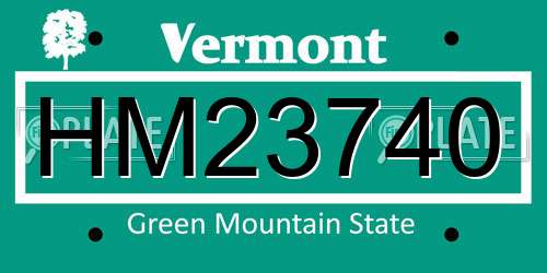 HM23740 Vermont License Plate